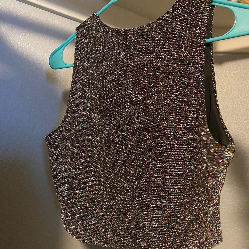 Express glitter skirt and crop top